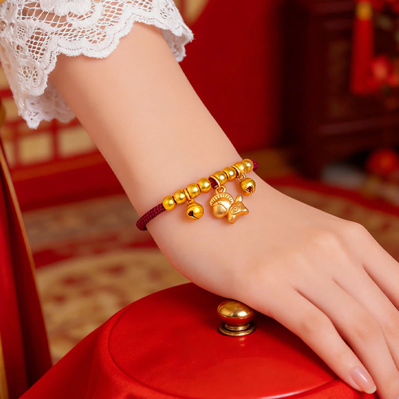 Fortune Jewel Year Of The Horse Multiple Horse Styles Rope Luck Strength Adjustable Bracelet - Fortune Jewel