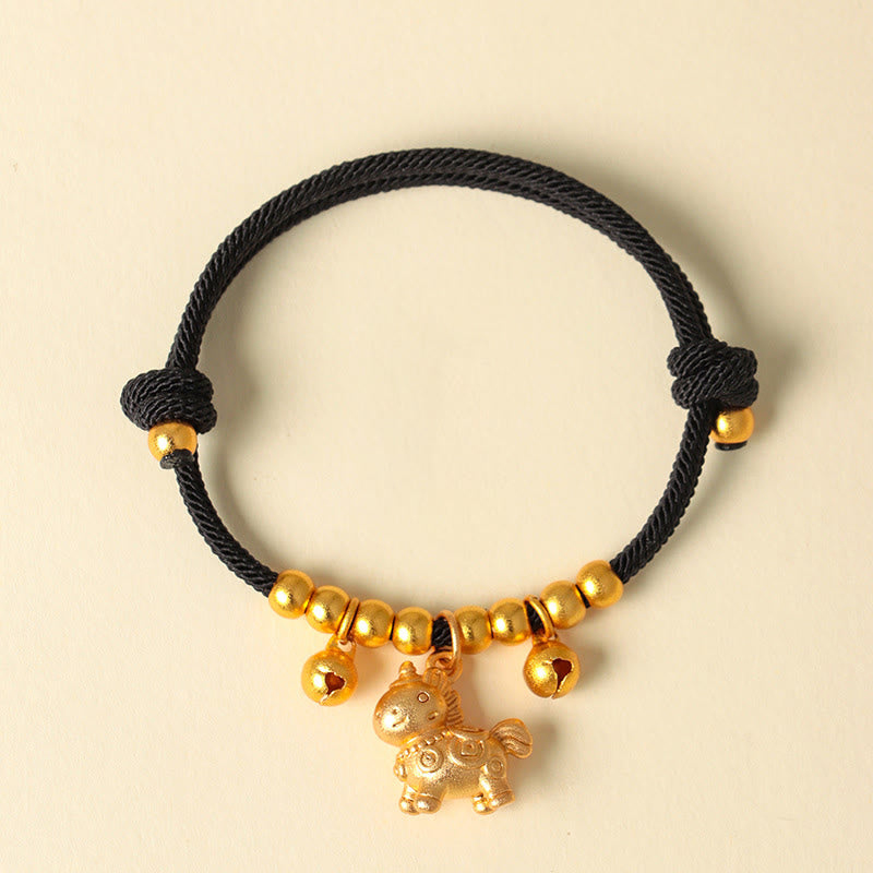 Fortune Jewel Year Of The Horse Multiple Horse Styles Rope Luck Strength Adjustable Bracelet - Fortune Jewel