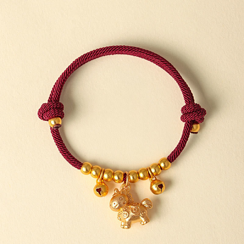 Fortune Jewel Year Of The Horse Multiple Horse Styles Rope Luck Strength Adjustable Bracelet - Fortune Jewel