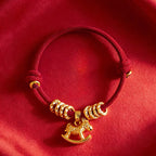 Fortune Jewel Year Of The Horse Simple Horse Circle Charm Rope Faith Bracelet - Fortune Jewel