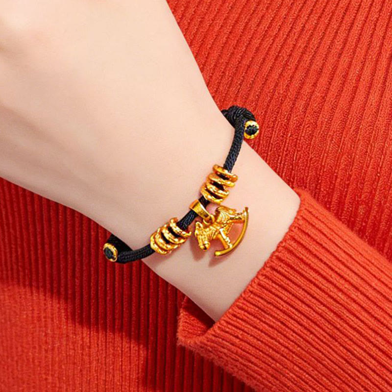 Fortune Jewel Year Of The Horse Simple Horse Circle Charm Rope Faith Bracelet - Fortune Jewel