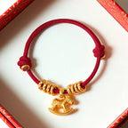 Fortune Jewel Year Of The Horse Simple Horse Circle Charm Rope Faith Bracelet - Fortune Jewel