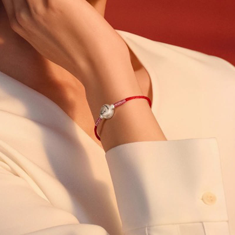 Fortune Jewel Year of the Horse 999 Sterling Silver Red String Luck Bracelet - Fortune Jewel