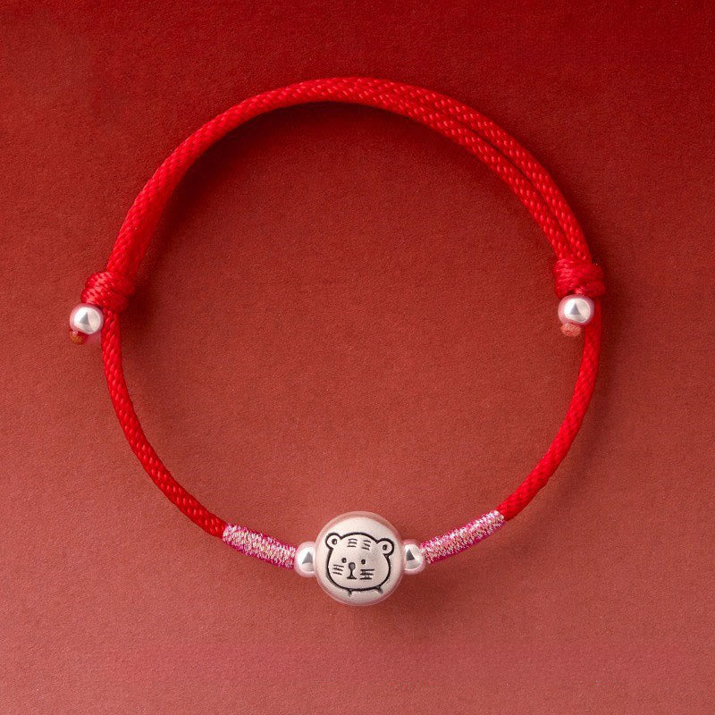Fortune Jewel Year of the Horse 999 Sterling Silver Red String Luck Bracelet - Fortune Jewel