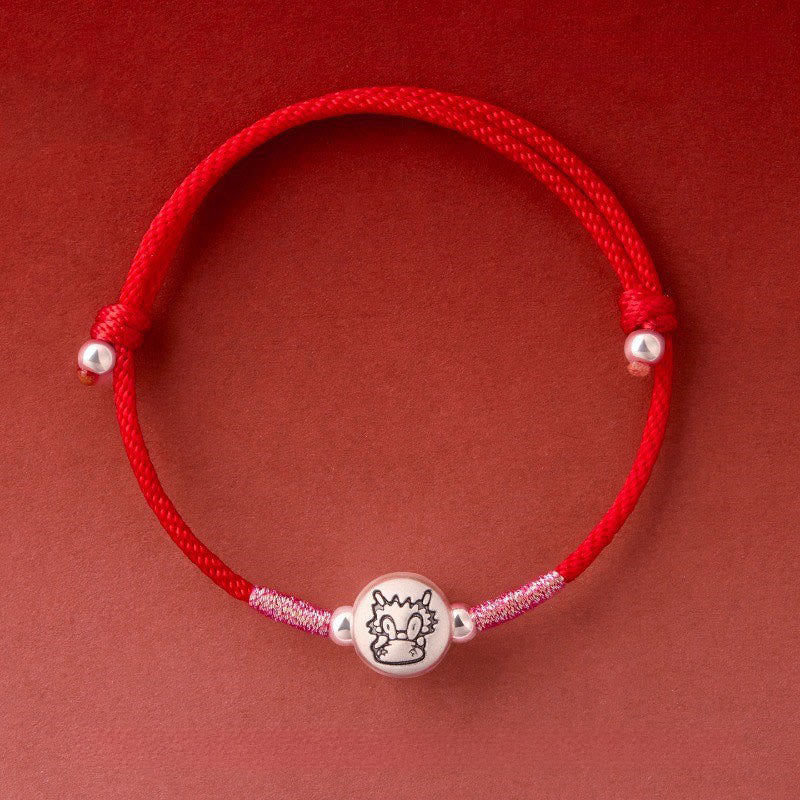 Fortune Jewel Year of the Horse 999 Sterling Silver Red String Luck Bracelet - Fortune Jewel