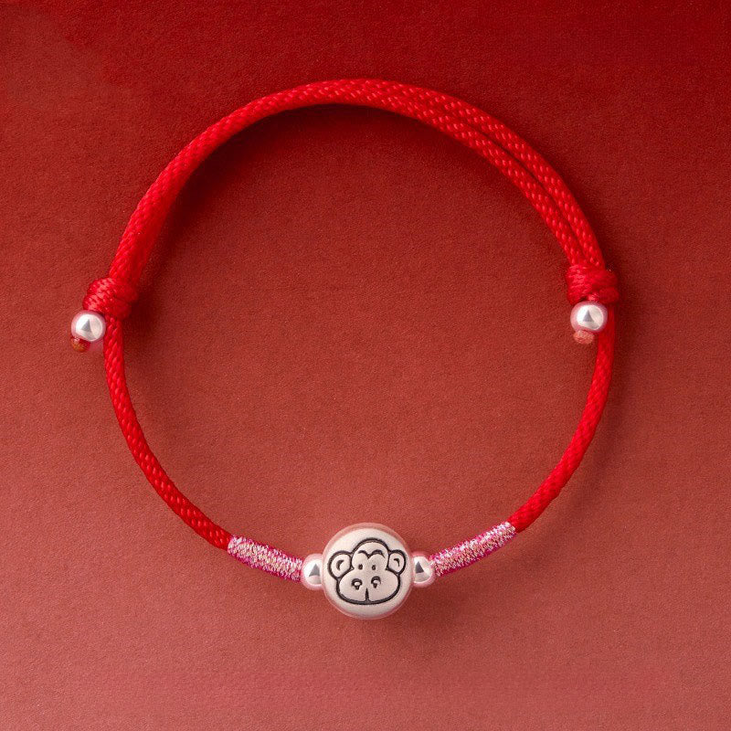 Fortune Jewel Year of the Horse 999 Sterling Silver Red String Luck Bracelet - Fortune Jewel