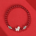 Fortune Jewel Year of the Horse Cinnabar Jade Red String Blessing Bracelet - Fortune Jewel