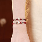 Fortune Jewel Year of the Horse Cinnabar Jade Red String Blessing Bracelet - Fortune Jewel