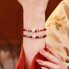 Fortune Jewel Year of the Horse Cinnabar Jade Red String Blessing Bracelet - Fortune Jewel