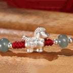 Fortune Jewel Year of the Horse Cinnabar Jade Red String Blessing Bracelet - Fortune Jewel