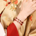 Buddha Stones Year Of The Horse Red Agate 999 Sterling Silver Cinnabar Calm Bracelet - Fortune Jewel