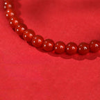 Buddha Stones Year Of The Horse Red Agate 999 Sterling Silver Cinnabar Calm Bracelet - Fortune Jewel