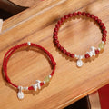 Fortune Jewel Year Of The Horse Cinnabar Hetian Jade 999 Sterling Silver Red String Concentration Bracelet - Fortune Jewel