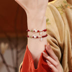 Fortune Jewel Year Of The Horse Cinnabar Hetian Jade 999 Sterling Silver Red String Concentration Bracelet - Fortune Jewel