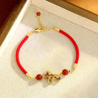 Fortune Jewel Year Of The Horse Copper Red Agate Balance Bracelet - Fortune Jewel