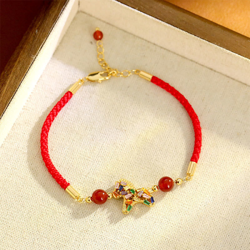 Fortune Jewel Year Of The Horse Copper Red Agate Balance Bracelet - Fortune Jewel