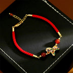 Fortune Jewel Year Of The Horse Copper Red Agate Balance Bracelet - Fortune Jewel