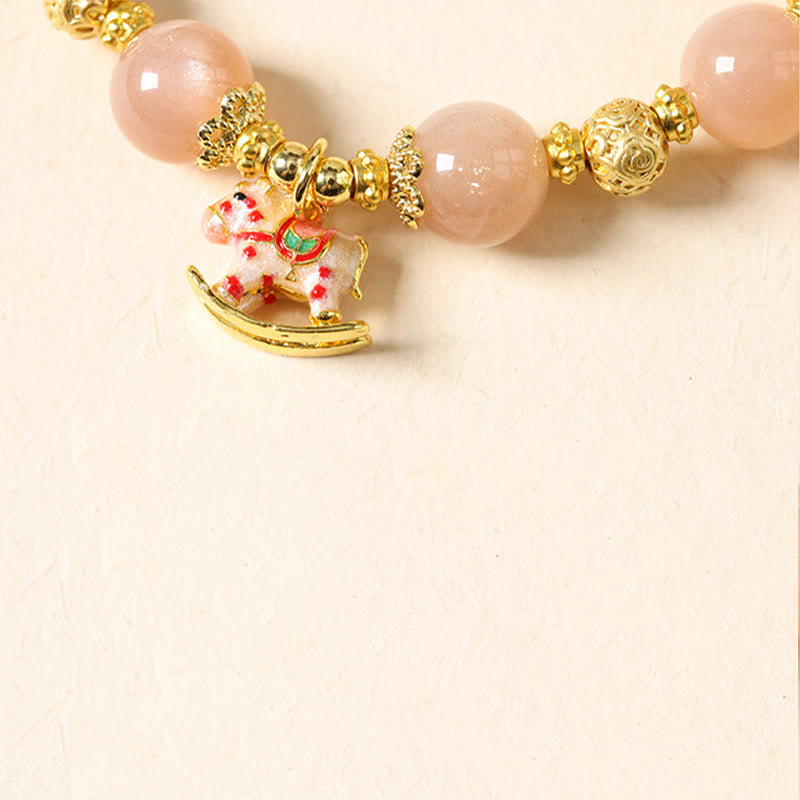 Fortune Jewel Year Of The Horse South Red Agate Sun Stone Tourmaline Success Bracelet - Fortune Jewel