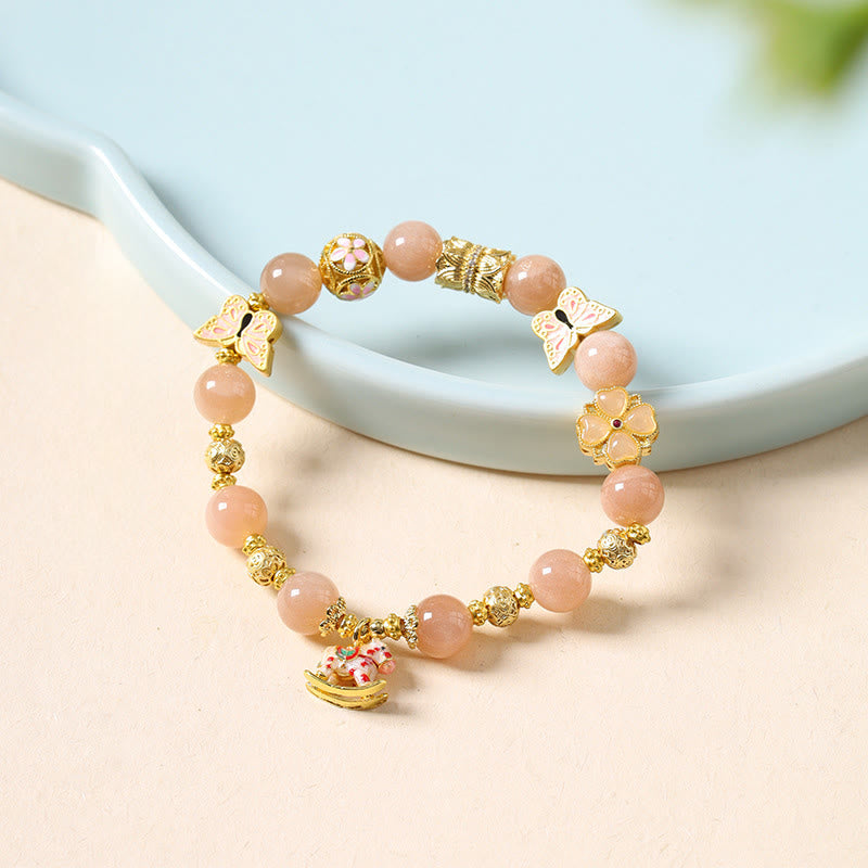 Fortune Jewel Year Of The Horse South Red Agate Sun Stone Tourmaline Success Bracelet - Fortune Jewel