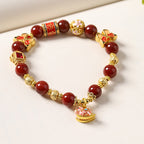 Fortune Jewel Year Of The Horse South Red Agate Sun Stone Tourmaline Success Bracelet - Fortune Jewel