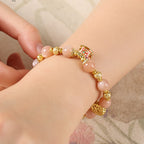 Fortune Jewel Year Of The Horse South Red Agate Sun Stone Tourmaline Success Bracelet - Fortune Jewel