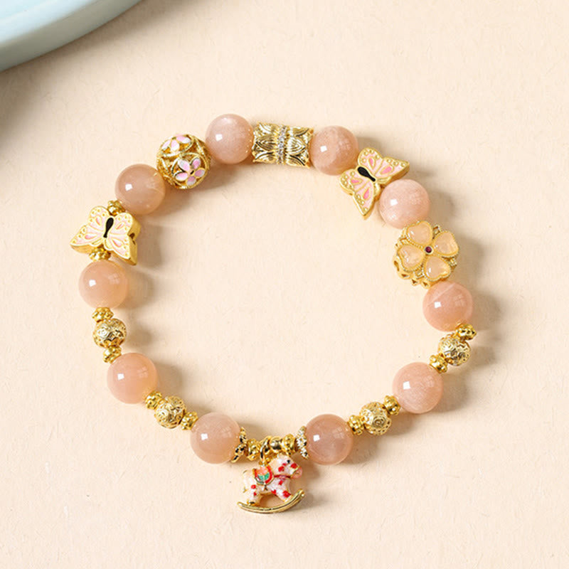 Fortune Jewel Year Of The Horse South Red Agate Sun Stone Tourmaline Success Bracelet - Fortune Jewel