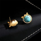 Fortune Jewel Horse-Ear Shaped Copper Turquoise Balance Earrings - Fortune Jewel