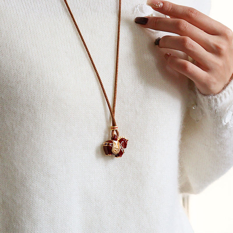 Fortune Jewel Year Of The Horse Copper Balance Necklace Pendants - Fortune Jewel