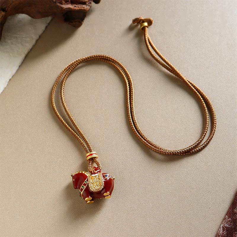 Fortune Jewel Year Of The Horse Copper Balance Necklace Pendants - Fortune Jewel
