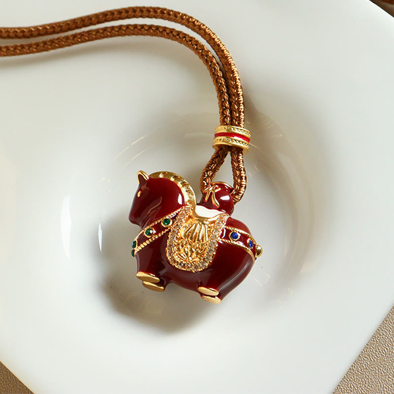 Fortune Jewel Year Of The Horse Copper Balance Necklace Pendants - Fortune Jewel