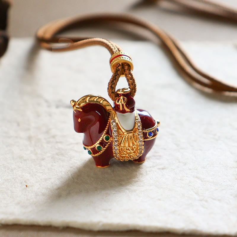 Fortune Jewel Year Of The Horse Copper Balance Necklace Pendants - Fortune Jewel
