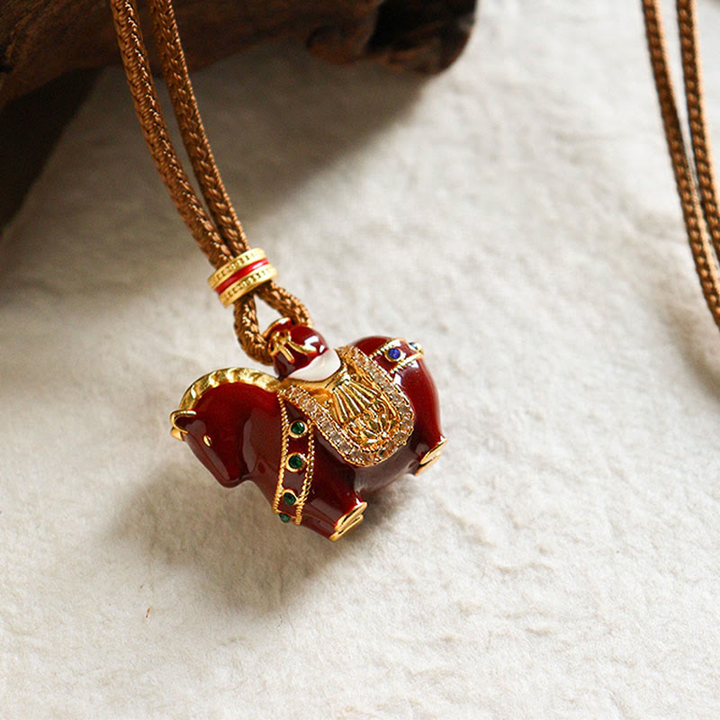 Fortune Jewel Year Of The Horse Copper Balance Necklace Pendants - Fortune Jewel