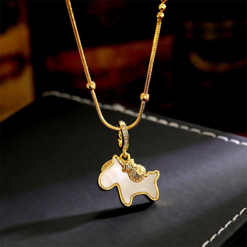 Fortune Jewel Year Of The Horse Copper Luck Necklace Pendants - Fortune Jewel