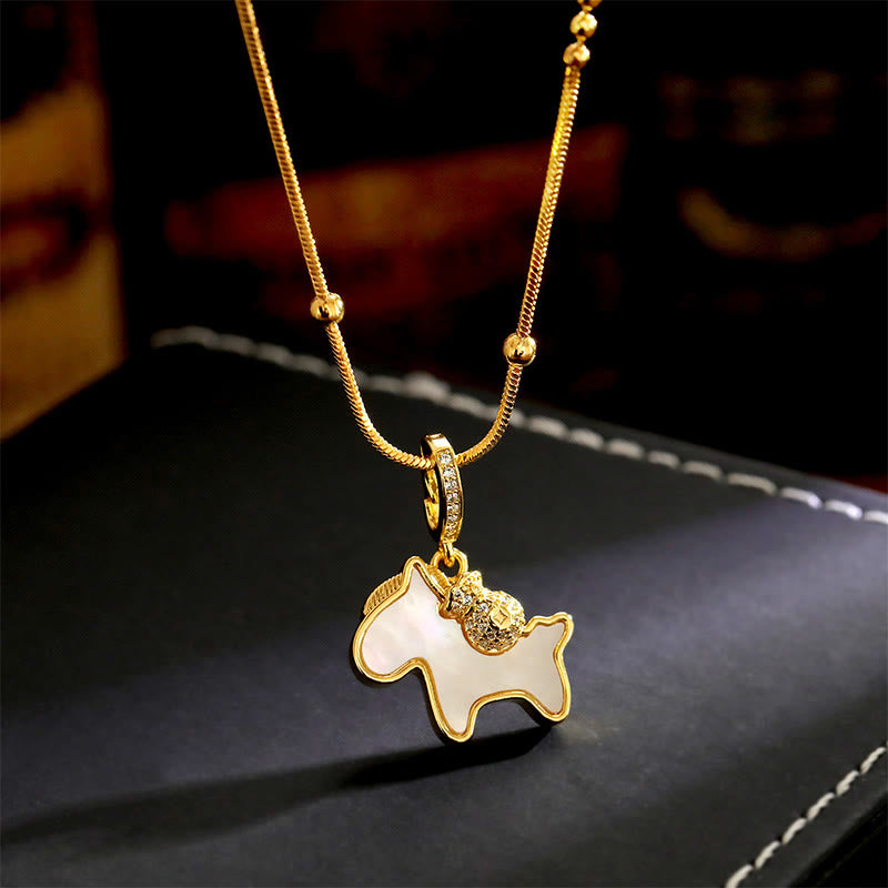 Fortune Jewel Year Of The Horse Copper Luck Necklace Pendants - Fortune Jewel