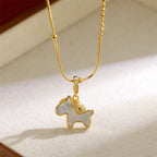 Fortune Jewel Year Of The Horse Copper Luck Necklace Pendants - Fortune Jewel
