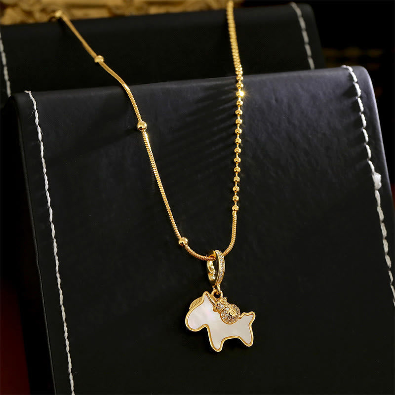 Fortune Jewel Year Of The Horse Copper Luck Necklace Pendants - Fortune Jewel