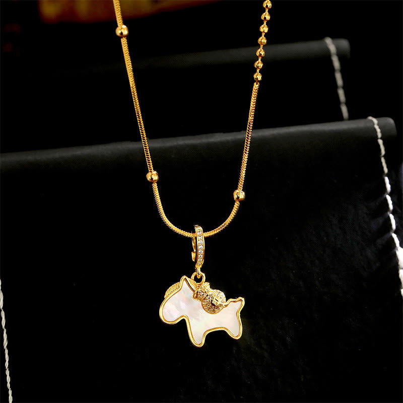 Fortune Jewel Year Of The Horse Copper Luck Necklace Pendants - Fortune Jewel