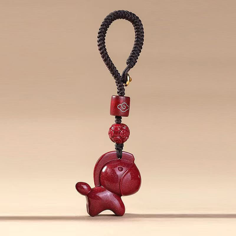 Fortune Jewel Year Of The Horse Cinnabar Blessing Key Chain - Fortune Jewel