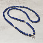 Fortune Jewel 108 Beads Lazurite Lotus Symbol Charm Positive Mala - Fortune Jewel