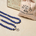 Fortune Jewel 108 Beads Lazurite Lotus Symbol Charm Positive Mala - Fortune Jewel