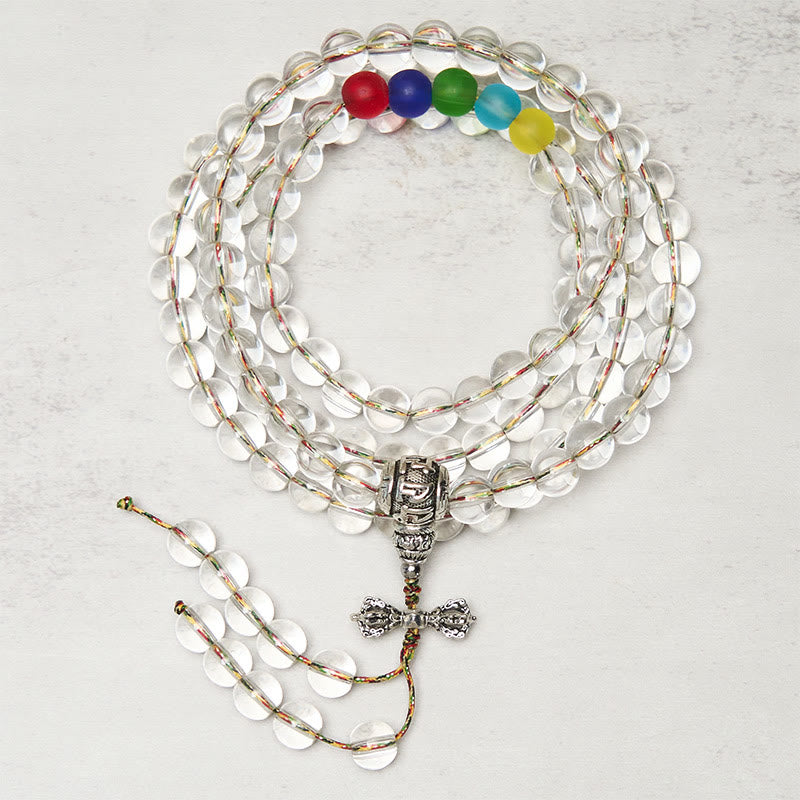Fortune Jewel Vajra Charm Liuli 108 Beads Spiritual Power Strength Mala - Fortune Jewel