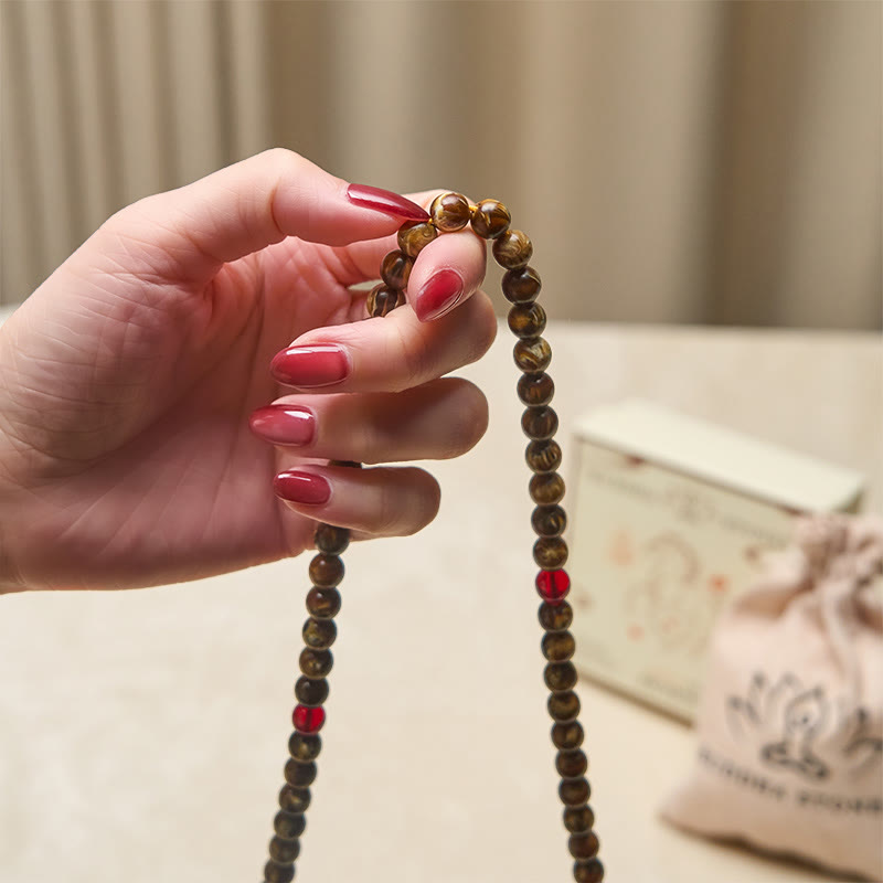 Fortune Jewel 108 Beads Multicolored Amber Gourd Charm Mala - Fortune Jewel