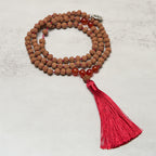 Fortune Jewel Tibetan 108 Beads Bodhi Seed Om Symbol Charm Tassel Wealth Auspiciousness Mala - Fortune Jewel