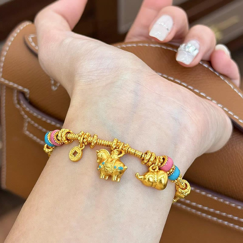 Fortune Jewel Year Of The Horse Gourd Copper Coin Copper Balance Bracelet - Fortune Jewel