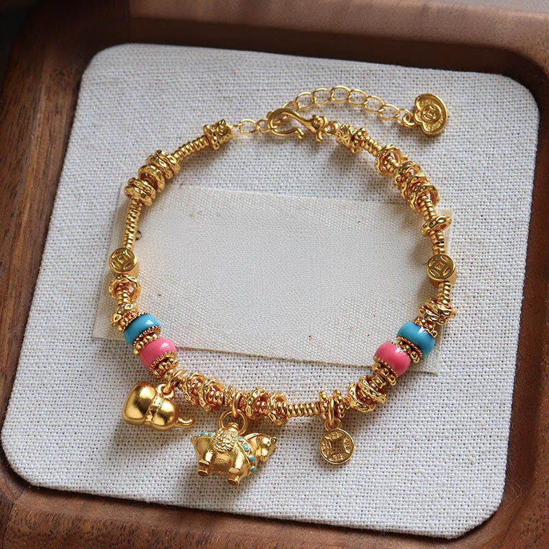 Fortune Jewel Year Of The Horse Gourd Copper Coin Copper Balance Bracelet - Fortune Jewel