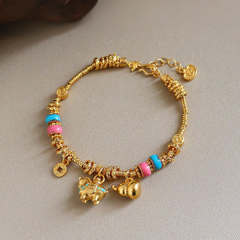 Fortune Jewel Year Of The Horse Gourd Copper Coin Copper Balance Bracelet - Fortune Jewel