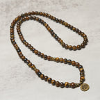Fortune Jewel Lotus Symbol Tiger Eye Beaded Strength Mala - Fortune Jewel