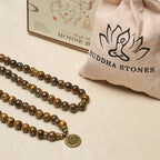 Fortune Jewel Lotus Symbol Tiger Eye Beaded Strength Mala - Fortune Jewel