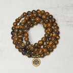 Fortune Jewel Lotus Symbol Tiger Eye Beaded Strength Mala - Fortune Jewel