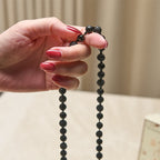 Fortune Jewel 8mm Beads Black Onyx Lava Rock Tassel Protection Fortune Mala - Fortune Jewel